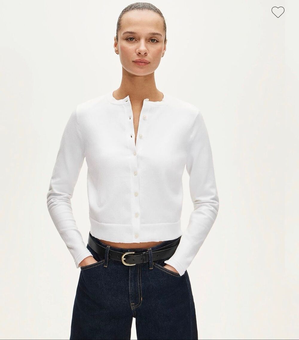J. Crew Jackie cardigan in premium ultrafine cotton NWT size Small